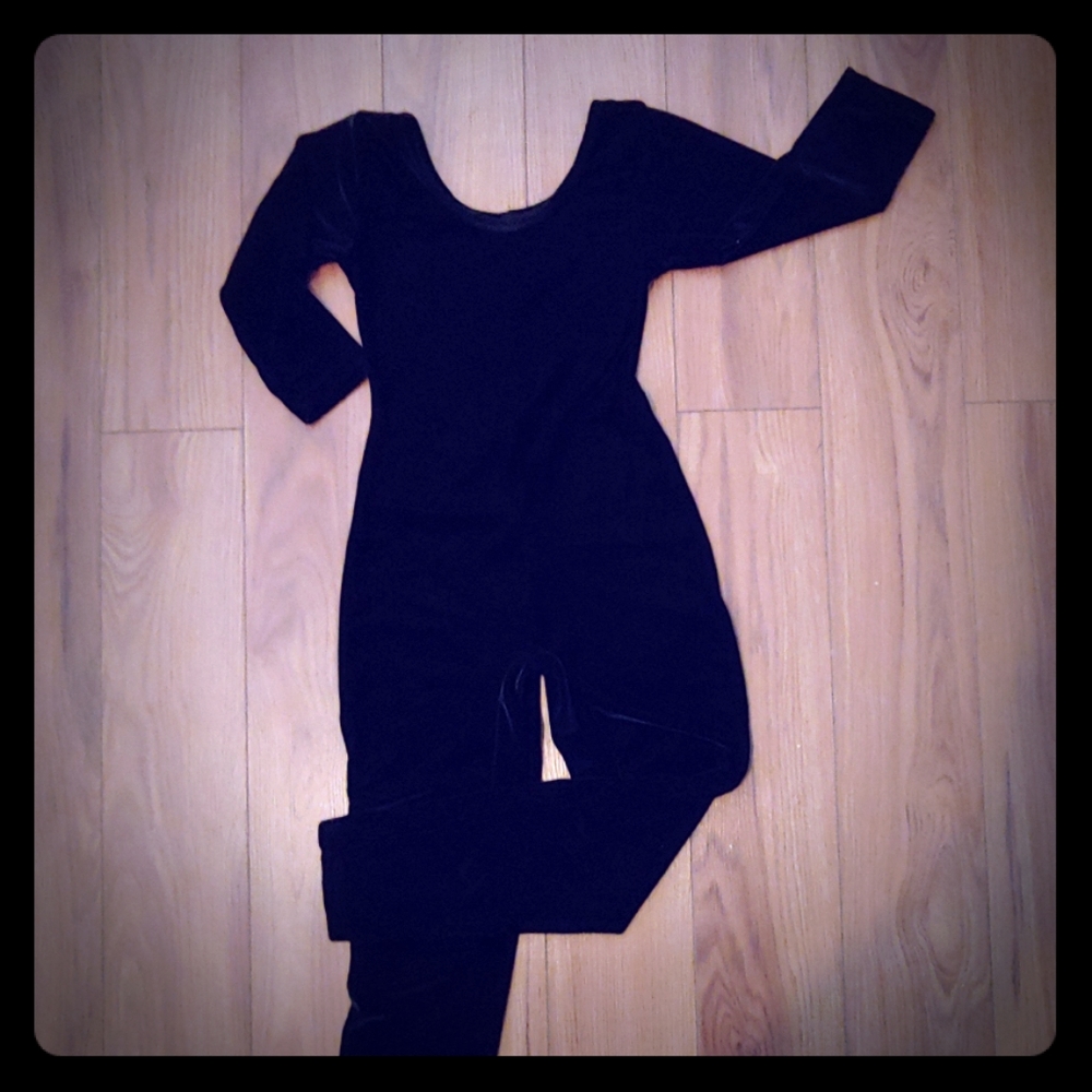 Girls velvet unitard/bodysuit